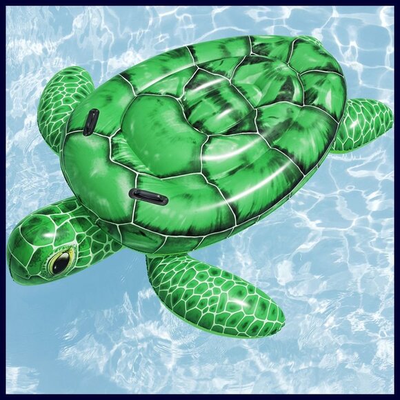 NIB Sea Turtle Animal Ride-On Inflatable Pool Float/Raft by Bestway 60"x55"x15" - Picture 5 of 12